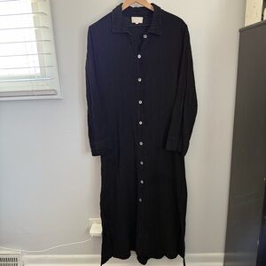 Honest Cotton One Size The Shell Shirt Midi Dress Cotton Gauze Sustainable